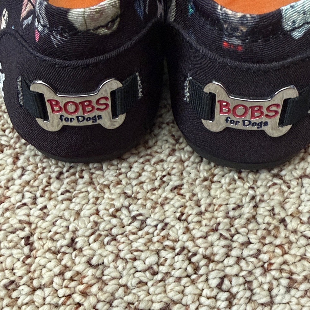 BOBS from Skechers Black Slip-On Flats with Multicolor Dog Print - Picture 3 of 4